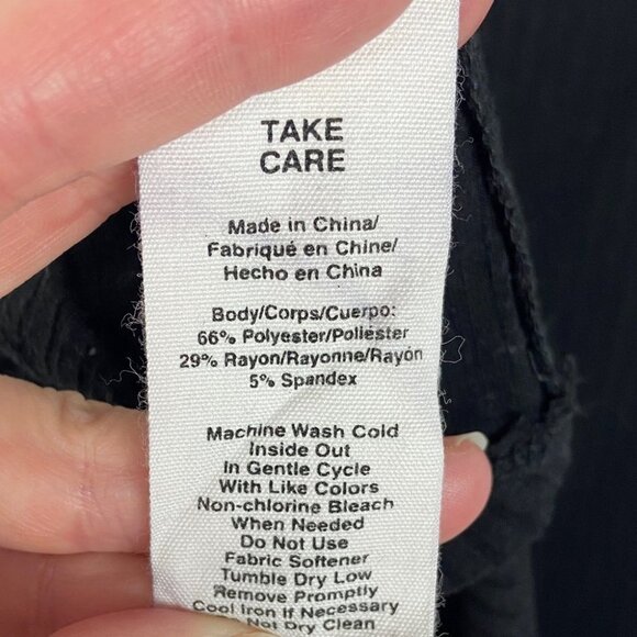 Avec Les‎ Filles Black Tie Back Long Sleeve Ribbed Tee Womens Size Small Ribbons - Picture 8 of 8